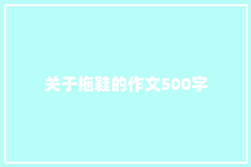 关于拖鞋的作文500字
