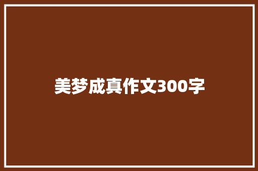美梦成真作文300字