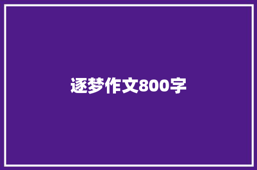 逐梦作文800字