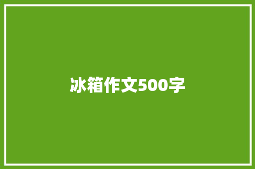 冰箱作文500字