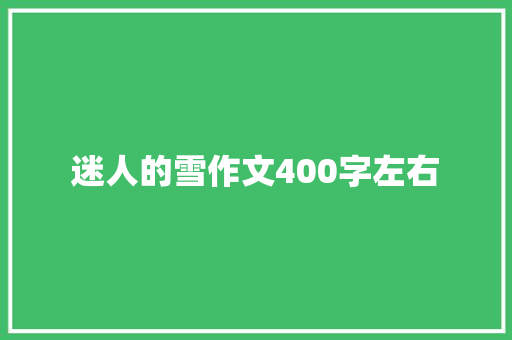 迷人的雪作文400字左右