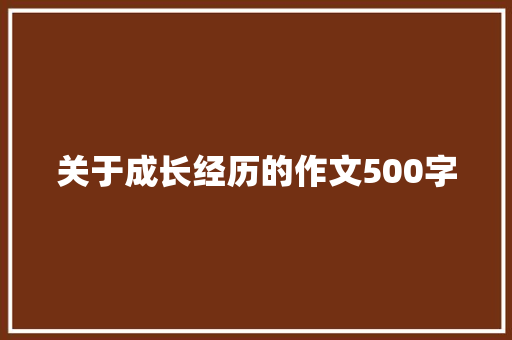 关于成长经历的作文500字