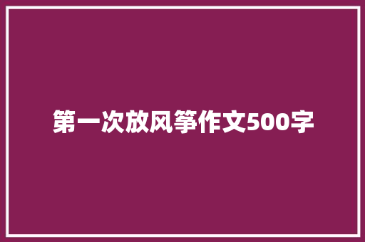 第一次放风筝作文500字