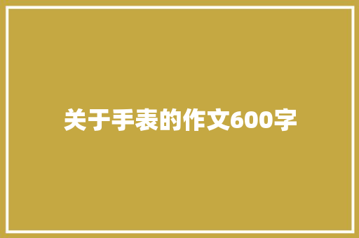 关于手表的作文600字