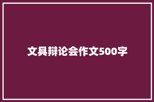 文具辩论会作文500字
