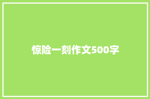 惊险一刻作文500字