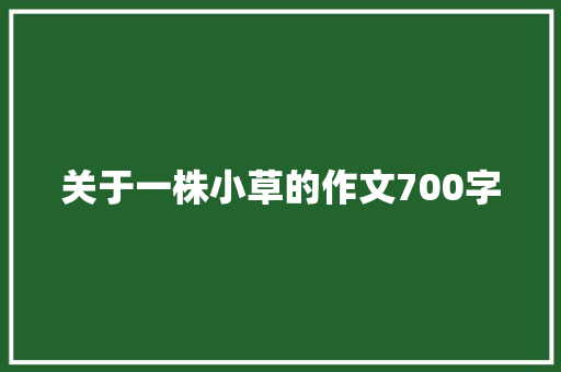 关于一株小草的作文700字
