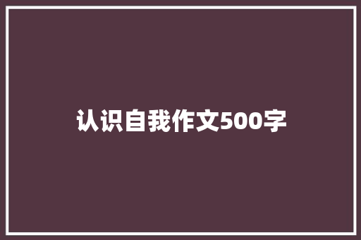 认识自我作文500字