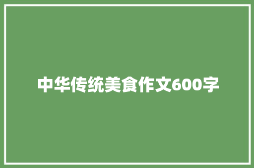 中华传统美食作文600字