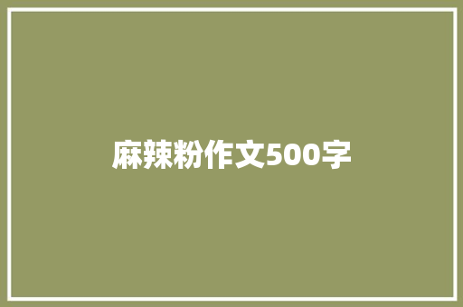 麻辣粉作文500字
