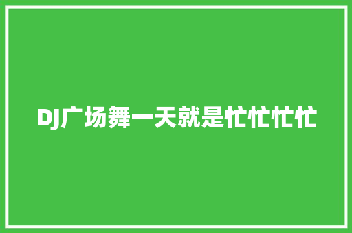 DJ广场舞一天就是忙忙忙忙 休闲娱乐