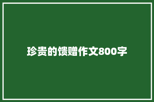 珍贵的馈赠作文800字