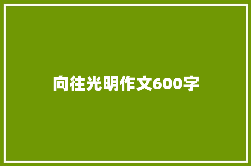 向往光明作文600字 知识百科