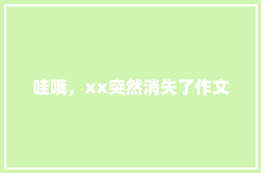 哇哦，xx突然消失了作文