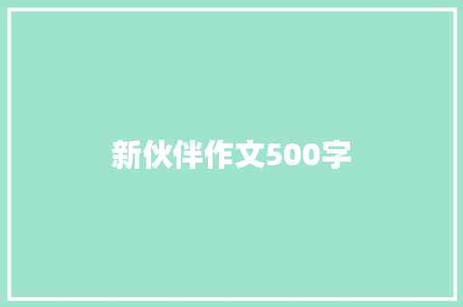 新伙伴作文500字