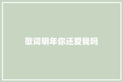 歌词明年你还爱我吗