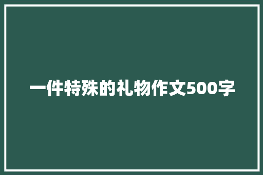 一件特殊的礼物作文500字