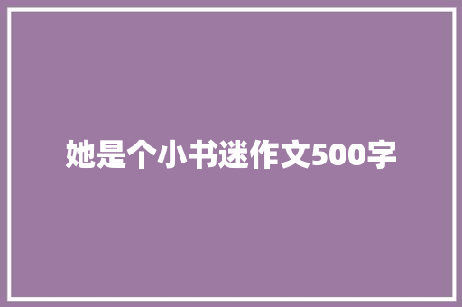 她是个小书迷作文500字