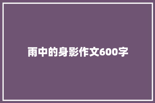 雨中的身影作文600字