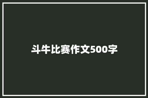 斗牛比赛作文500字