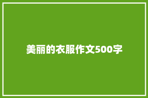 美丽的衣服作文500字