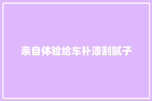 亲自体验给车补漆刮腻子