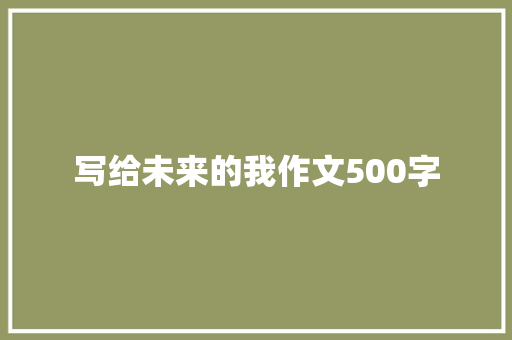 写给未来的我作文500字