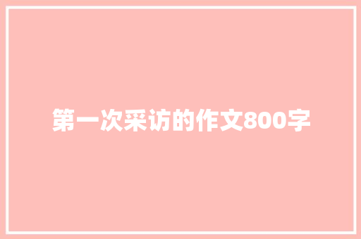 第一次采访的作文800字