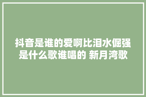 抖音是谁的爱啊比泪水倔强是什么歌谁唱的 新月湾歌词介绍