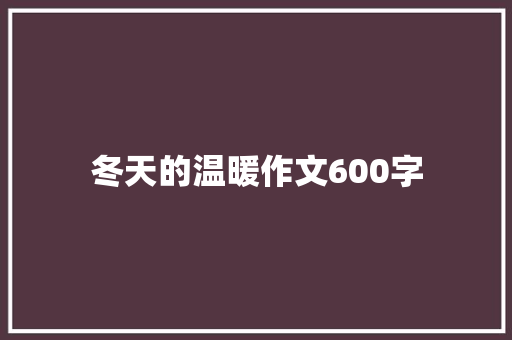冬天的温暖作文600字