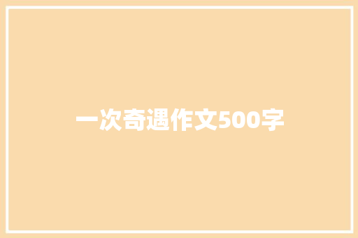 一次奇遇作文500字