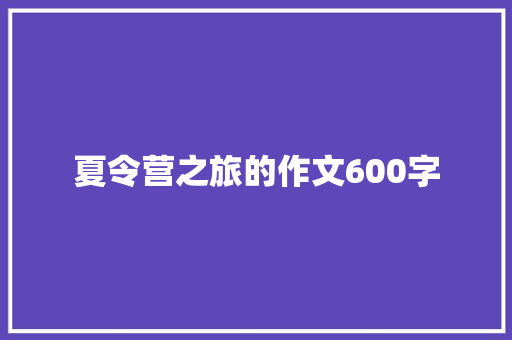 夏令营之旅的作文600字