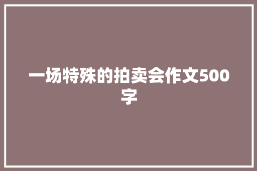 一场特殊的拍卖会作文500字