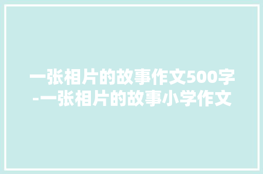 一张相片的故事作文500字-一张相片的故事小学作文