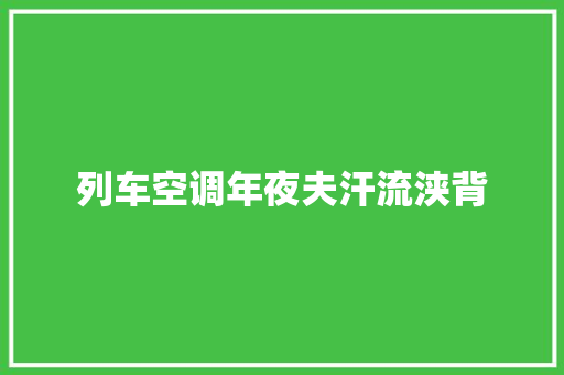 列车空调年夜夫汗流浃背