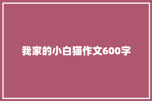 我家的小白猫作文600字