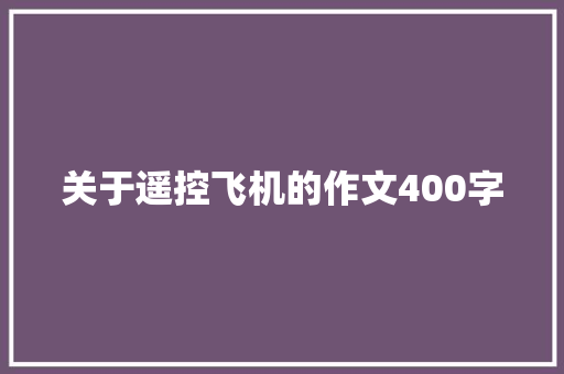 关于遥控飞机的作文400字