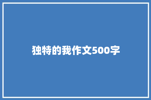 独特的我作文500字