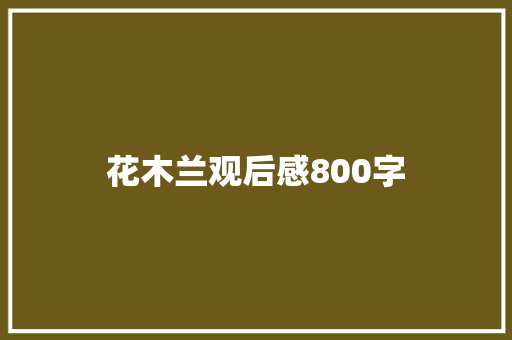 花木兰观后感800字