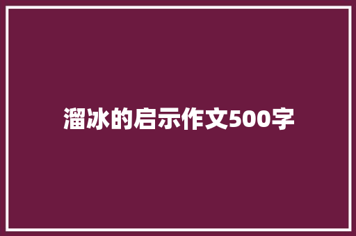 溜冰的启示作文500字
