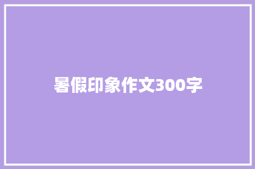 暑假印象作文300字