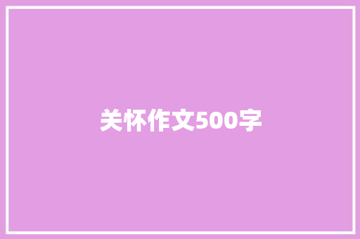 关怀作文500字