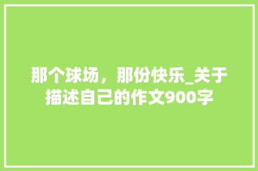 那个球场，那份快乐_关于描述自己的作文900字