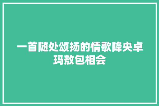 一首随处颂扬的情歌降央卓玛敖包相会 休闲娱乐