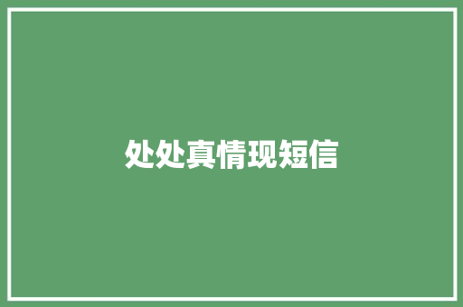处处真情现短信