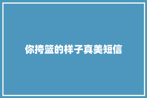 你挎篮的样子真美短信