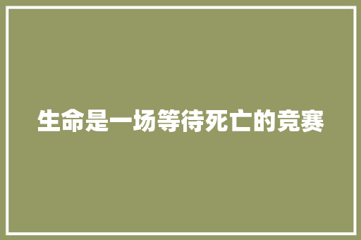 生命是一场等待死亡的竞赛