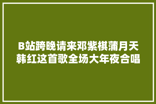 B站跨晚请来邓紫棋蒲月天韩红这首歌全场大年夜合唱网友泪目了