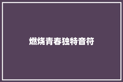 燃烧青春独特音符