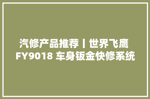 汽修产品推荐丨世界飞鹰 FY9018 车身钣金快修系统套装